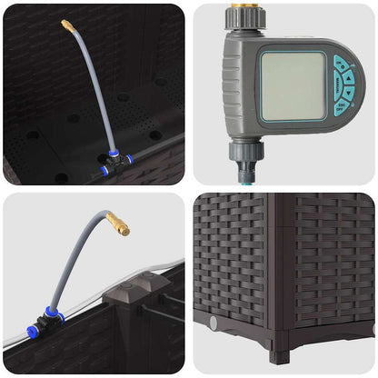 Vasi da giardino Marrone 160 x 40 x 37.5 cm Acciaio - homemem39