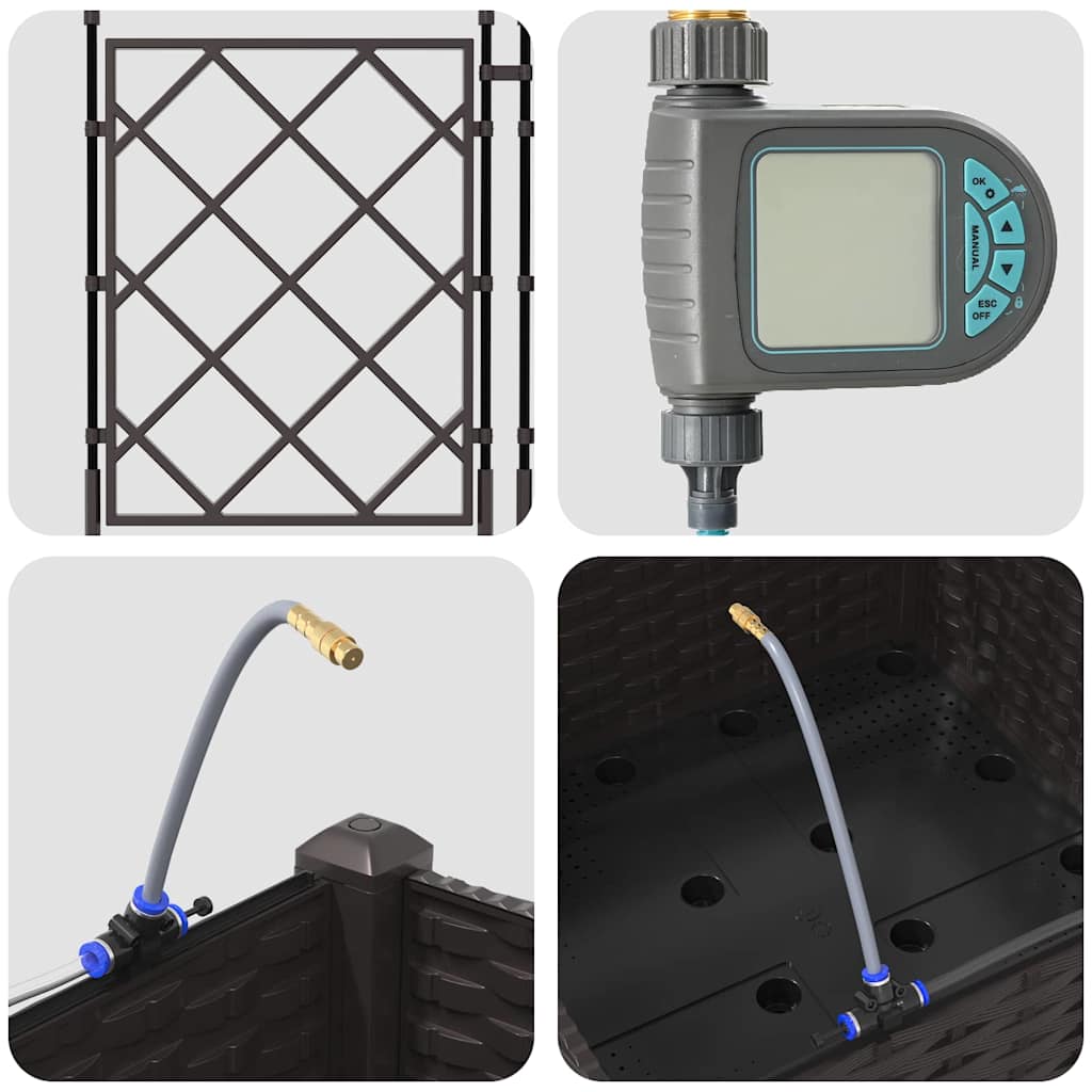 Vasi da giardino Marrone 40 x 40 x 126 cm Acciaio - homemem39