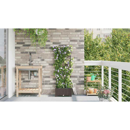 Vasi da giardino Marrone 40 x 40 x 126 cm Acciaio