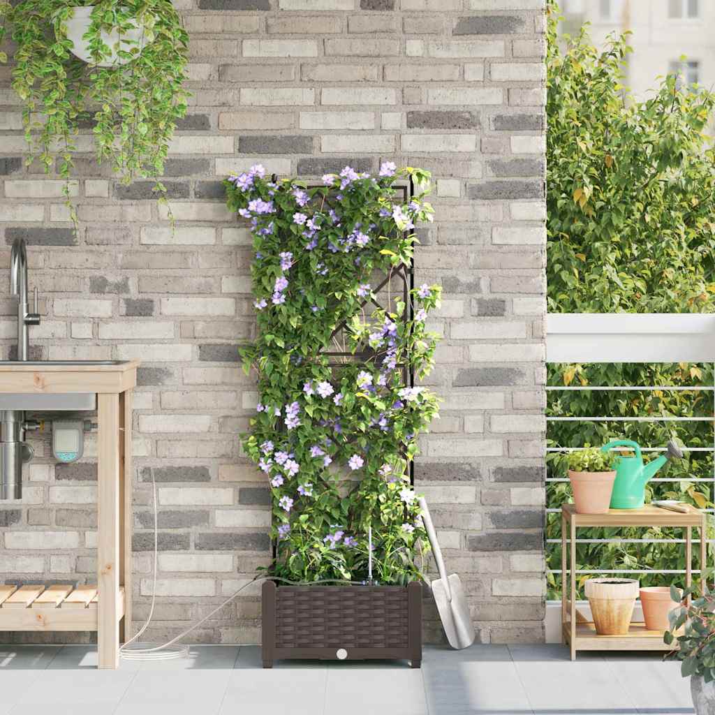 Vasi da giardino Marrone 40 x 40 x 126 cm Acciaio - homemem39