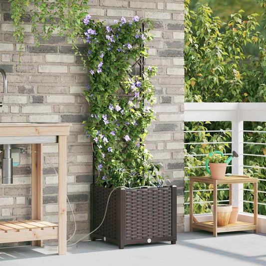 Vasi da giardino Marrone 40 x 40 x 142 cm Acciaio
