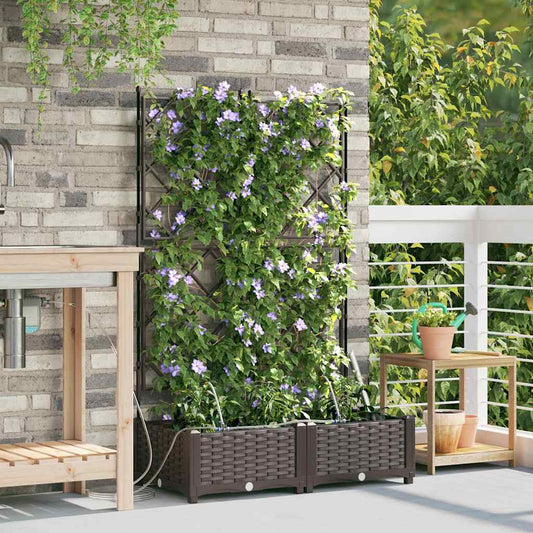Vasi da giardino Marrone 80 x 40 x 126 cm Acciaio