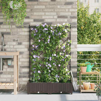 Vasi da giardino Marrone 80 x 40 x 126 cm Acciaio