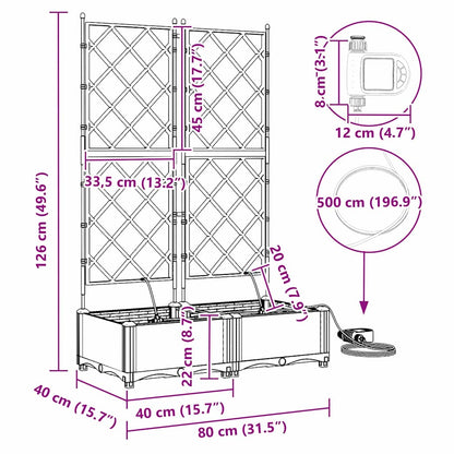 Vasi da giardino Marrone 80 x 40 x 126 cm Acciaio - homemem39