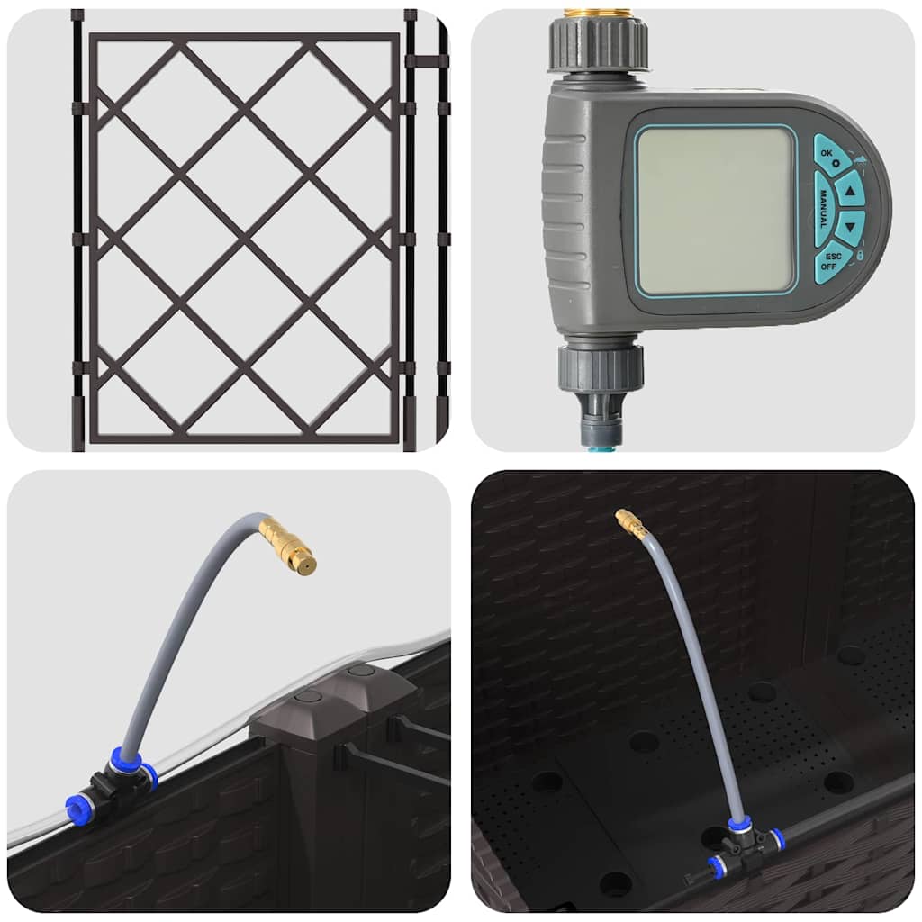 Vasi da giardino Marrone 80 x 40 x 142 cm Acciaio - homemem39