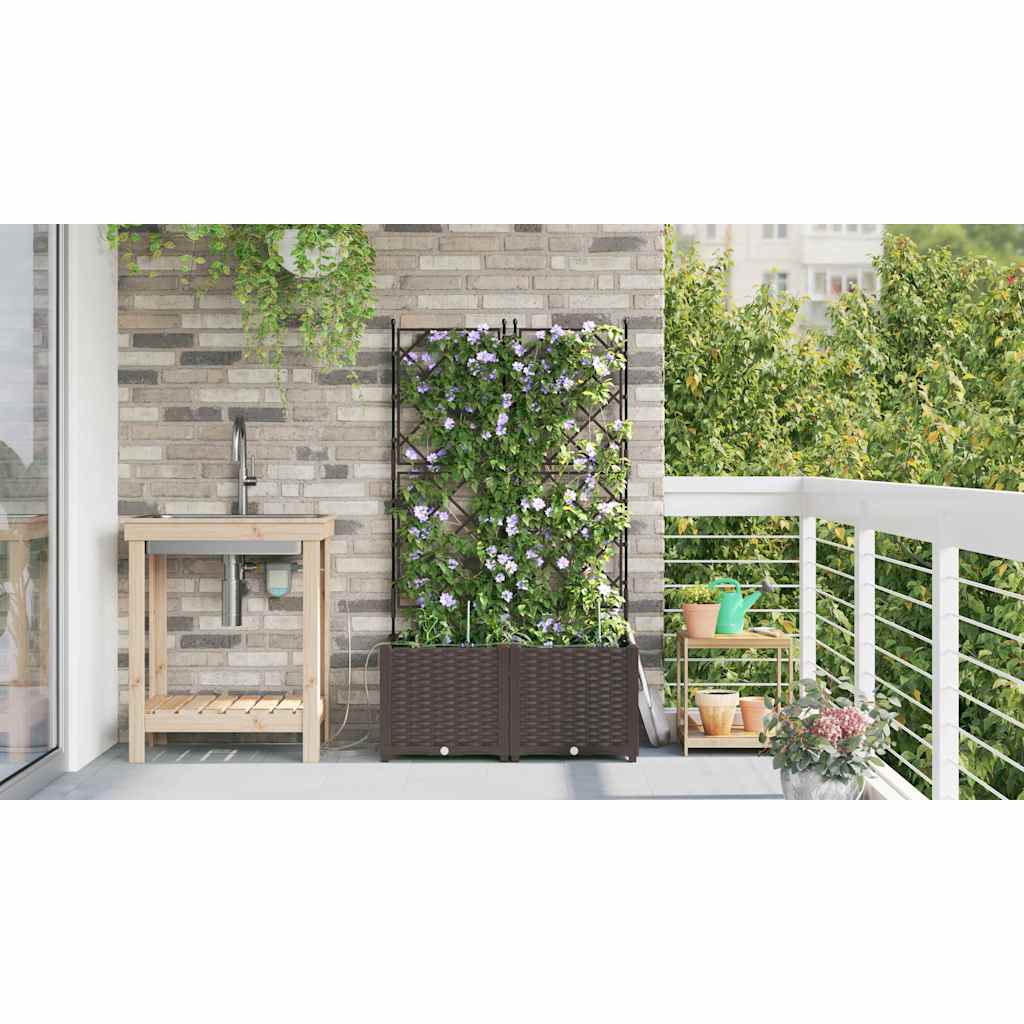 Vasi da giardino Marrone 80 x 40 x 142 cm Acciaio