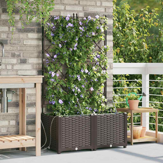 Vasi da giardino Marrone 80 x 40 x 142 cm Acciaio