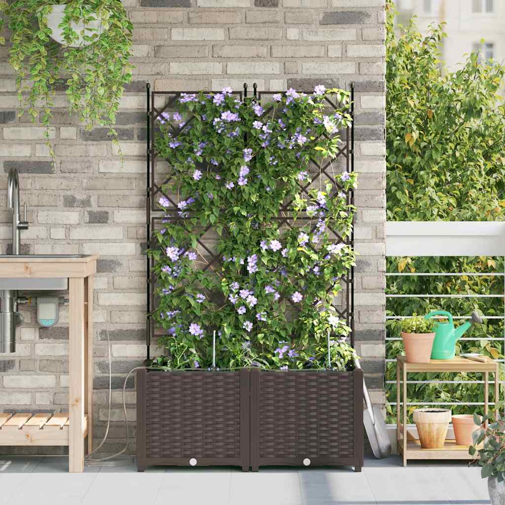 Vasi da giardino Marrone 80 x 40 x 142 cm Acciaio