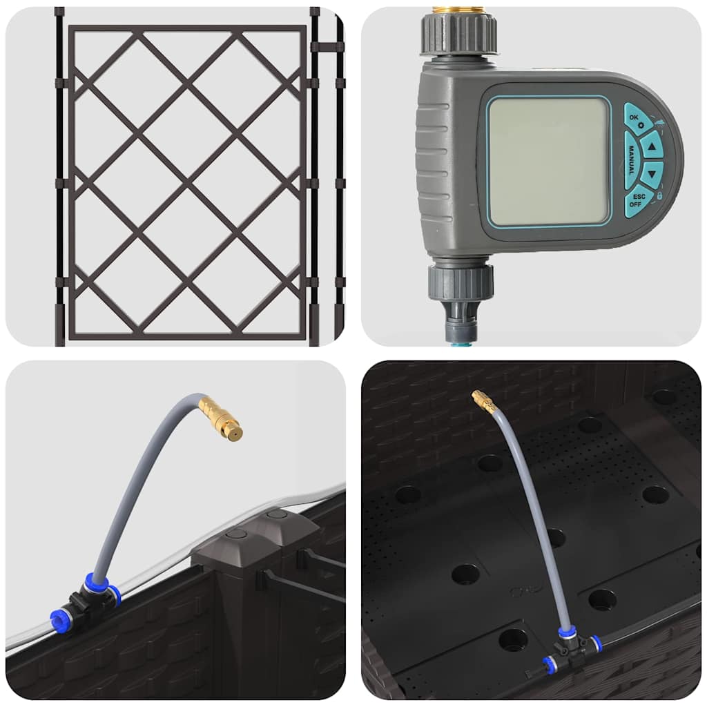 Vasi da giardino Marrone 120 x 40 x 126 cm Acciaio - homemem39