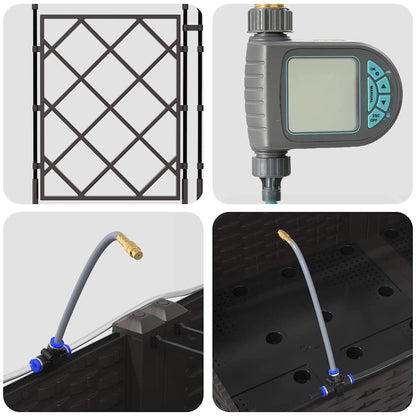 Vasi da giardino Marrone 120 x 40 x 126 cm Acciaio - homemem39