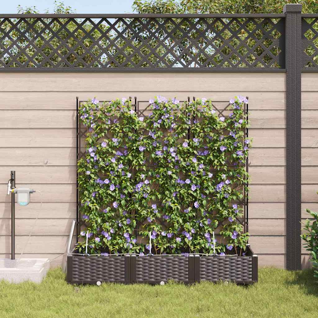 Vasi da giardino Marrone 120 x 40 x 126 cm Acciaio - homemem39