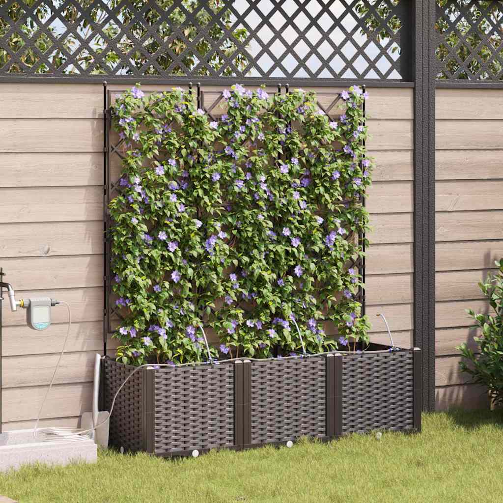 Vasi da giardino Marrone 120 x 40 x 142 cm Acciaio - homemem39
