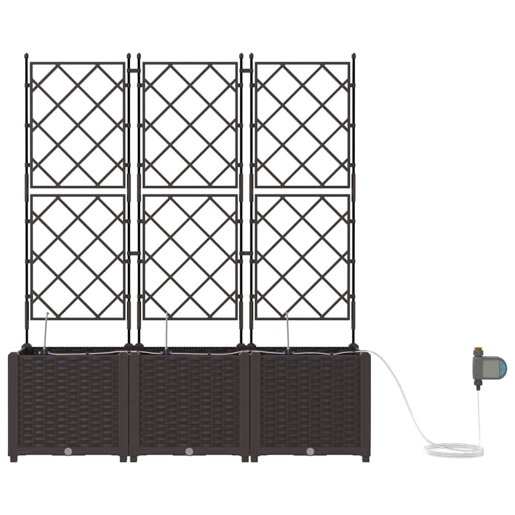 Vasi da giardino Marrone 120 x 40 x 142 cm Acciaio - homemem39