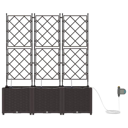 Vasi da giardino Marrone 120 x 40 x 142 cm Acciaio - homemem39