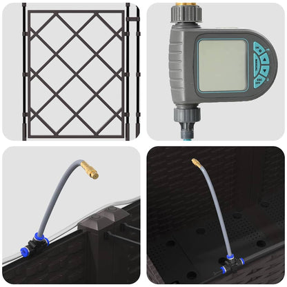 Vasi da giardino Marrone 80 x 80 x 142 cm Acciaio - homemem39