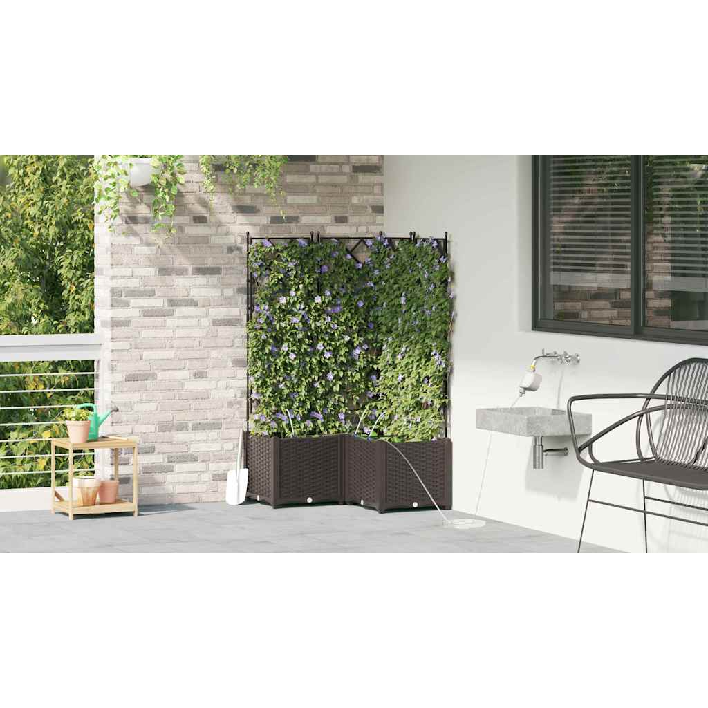 Vasi da giardino Marrone 80 x 80 x 142 cm Acciaio - homemem39