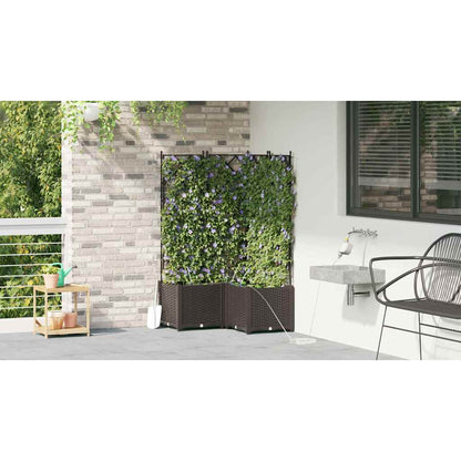 Vasi da giardino Marrone 80 x 80 x 142 cm Acciaio - homemem39