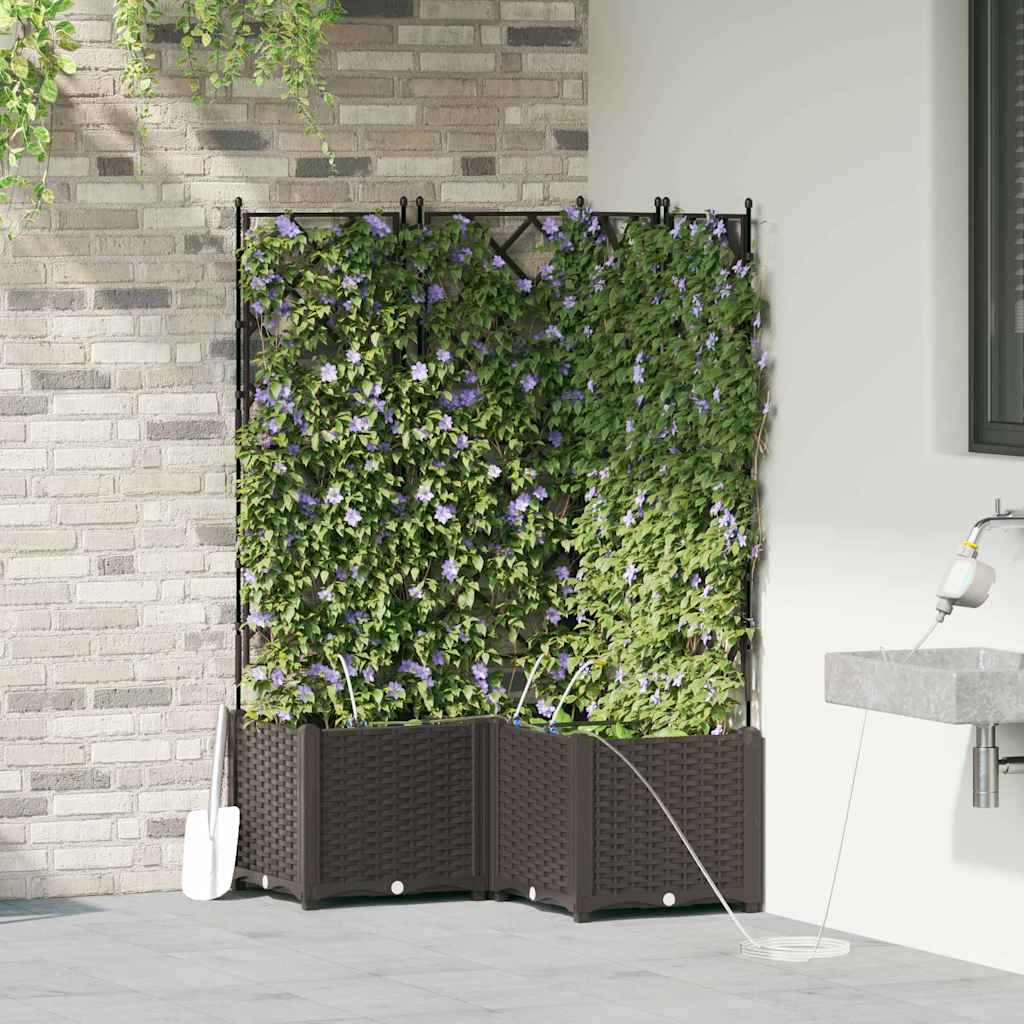 Vasi da giardino Marrone 80 x 80 x 142 cm Acciaio - homemem39