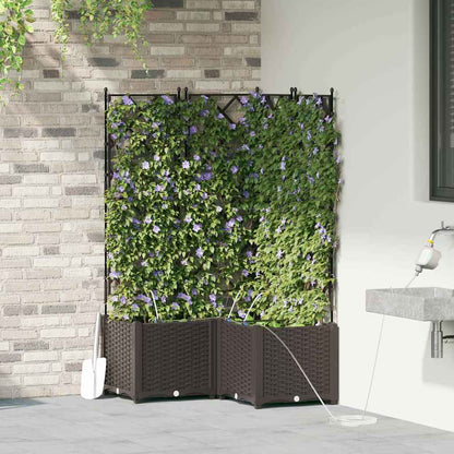 Vasi da giardino Marrone 80 x 80 x 142 cm Acciaio - homemem39
