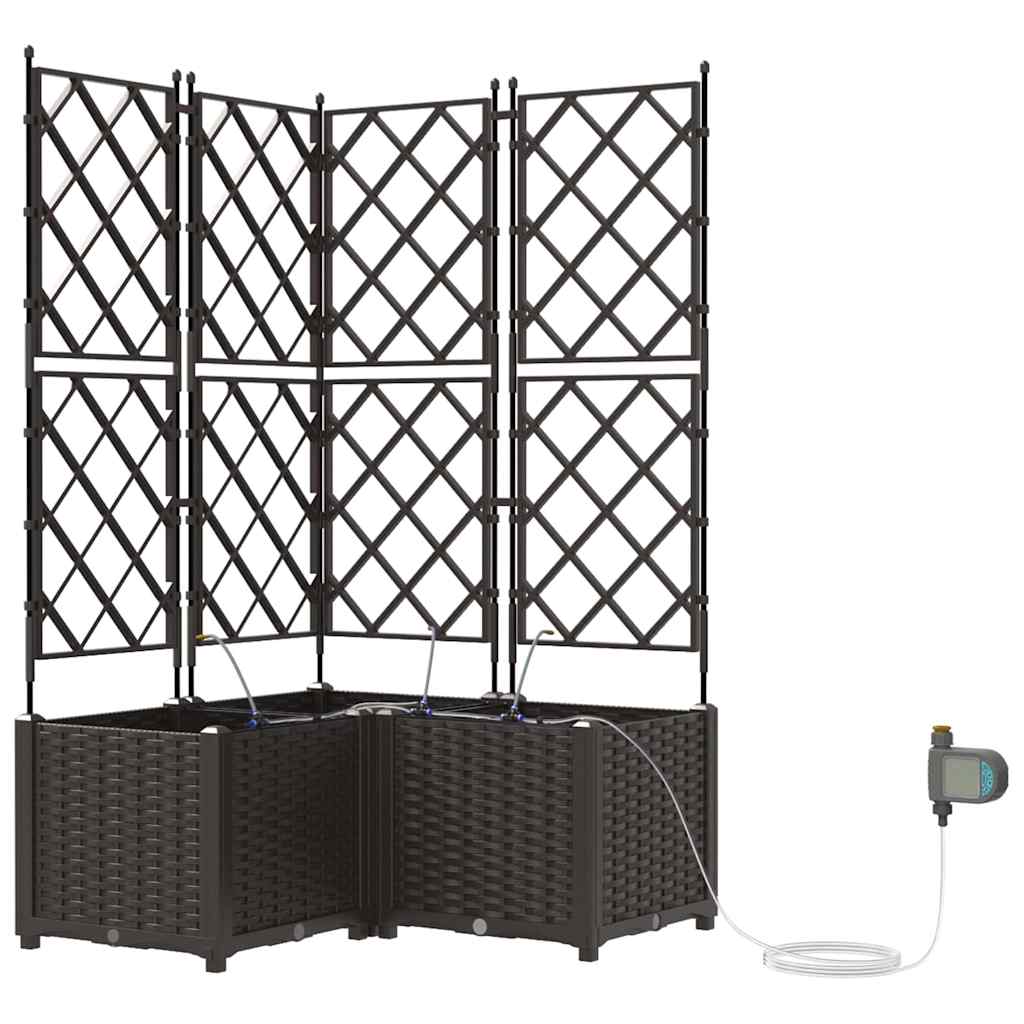 Vasi da giardino Marrone 80 x 80 x 142 cm Acciaio - homemem39