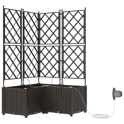 Vasi da giardino Marrone 80 x 80 x 142 cm Acciaio - homemem39