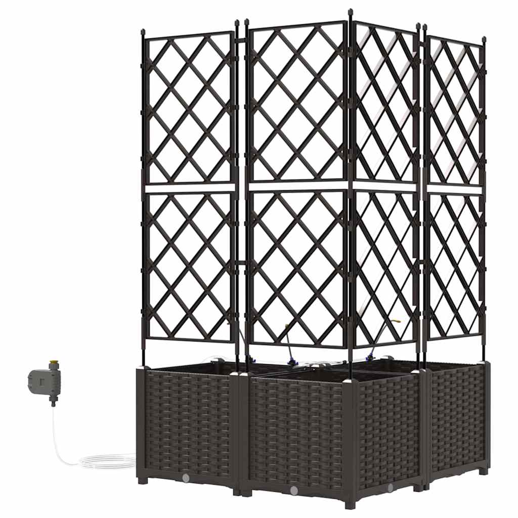 Vasi da giardino Marrone 80 x 80 x 142 cm Acciaio - homemem39