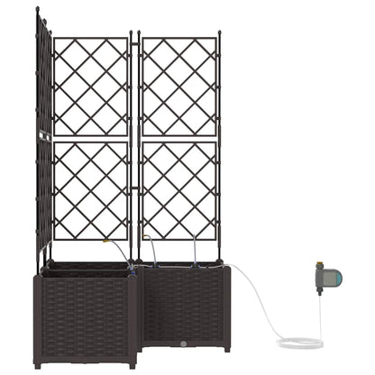 Vasi da giardino Marrone 80 x 80 x 142 cm Acciaio - homemem39