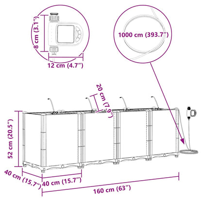 Vasi da giardino Marrone 160 x 40 x 52 cm Acciaio
