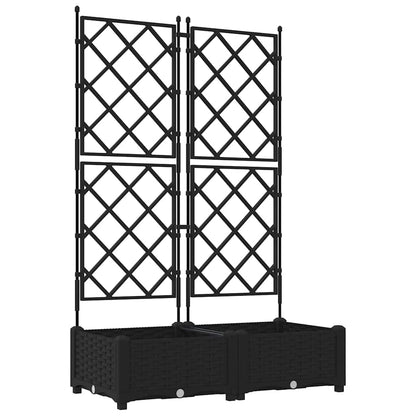 Vaso da Giardino con Trellis Nero 80 x 40 x 125.5 cm PP