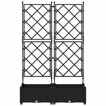 Vaso da Giardino con Trellis Nero 80 x 40 x 125.5 cm PP