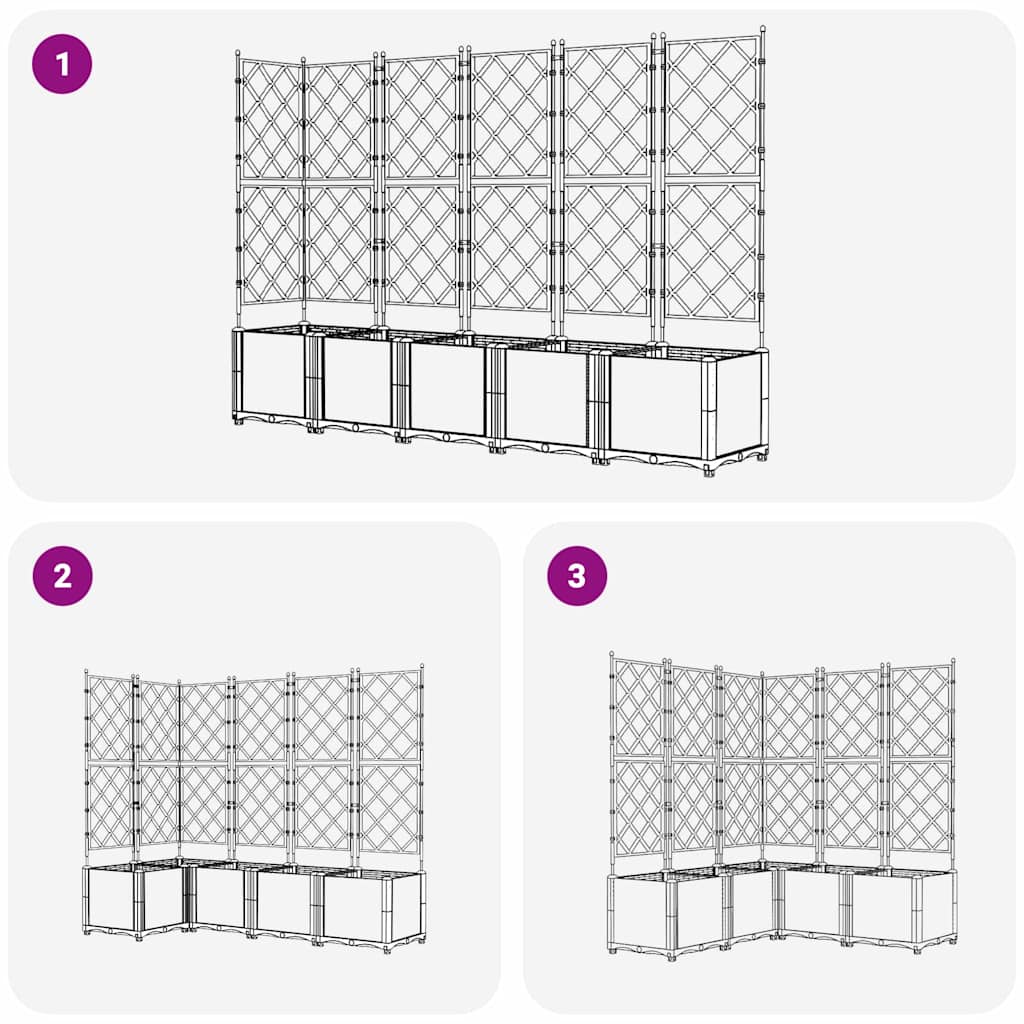 Vaso da giardino 5 pcs Nero 120 x 120 x 143 cm Plastica | homemem39