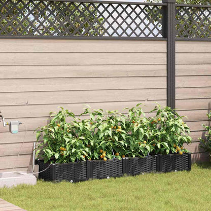 Vasi da giardino Nero 160 x 40 x 22 cm Acciaio