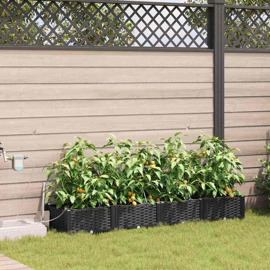 Vasi da giardino Nero 160 x 40 x 22 cm Acciaio