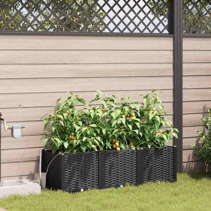 Vasi da giardino Nero 120 x 40 x 37.5 cm Acciaio