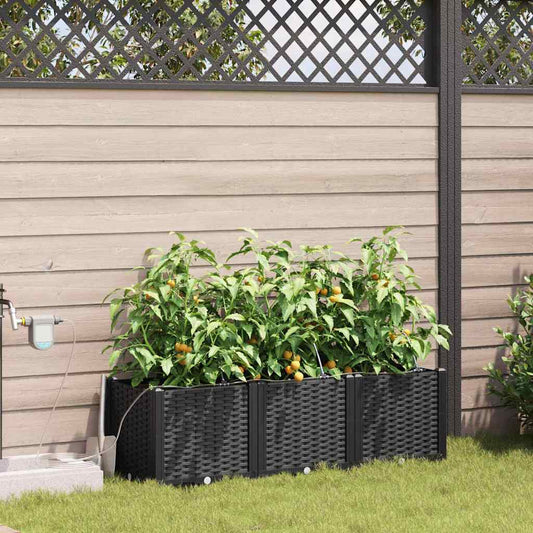 Vasi da giardino Nero 120 x 40 x 37.5 cm Acciaio