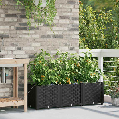 Vasi da giardino Nero 120 x 40 x 37.5 cm Acciaio