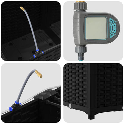 Vasi da giardino Nero 160 x 40 x 37.5 cm Acciaio