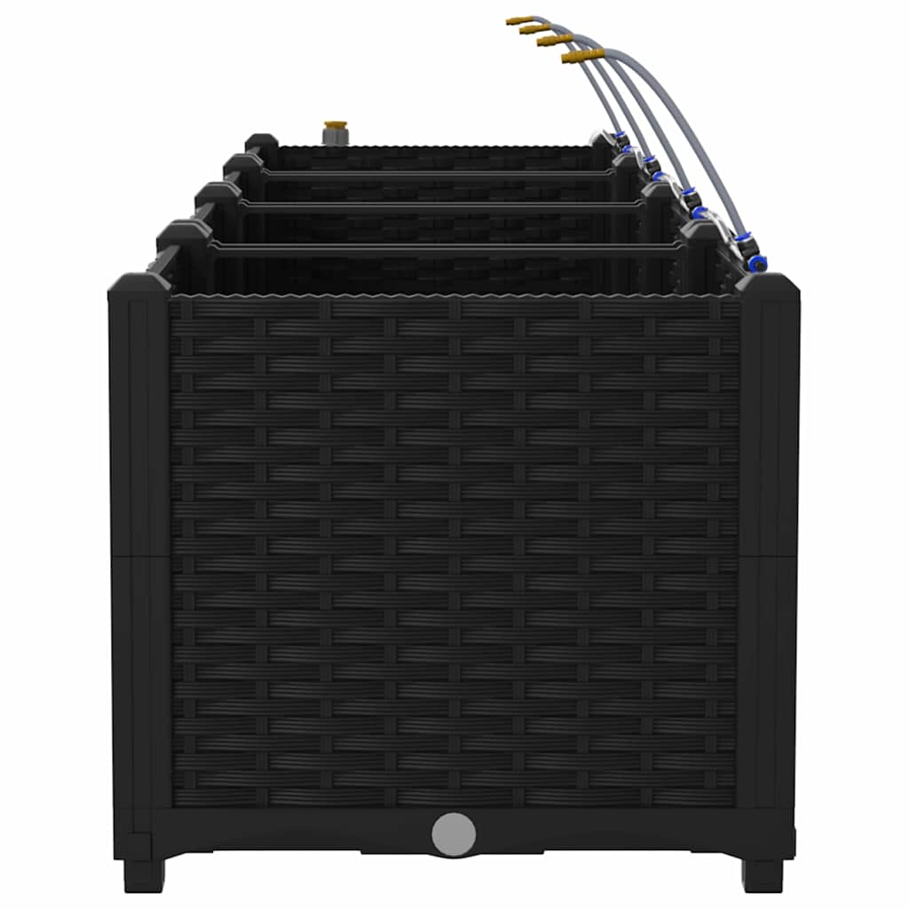 Vasi da giardino Nero 160 x 40 x 37.5 cm Acciaio