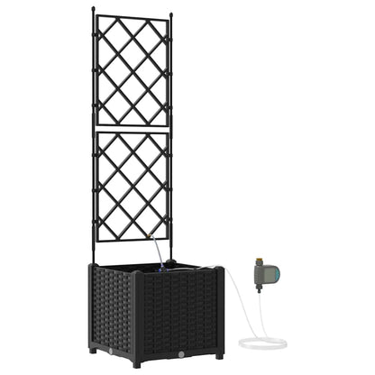 Vasi da giardino Nero 40 x 40 x 142 cm Acciaio