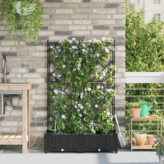 Vasi da giardino Nero 80 x 40 x 126 cm Acciaio