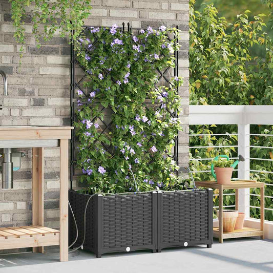 Vasi da giardino Nero 80 x 40 x 142 cm Acciaio