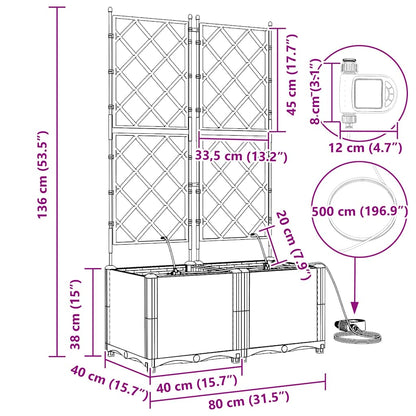 Vasi da giardino Nero 80 x 40 x 142 cm Acciaio