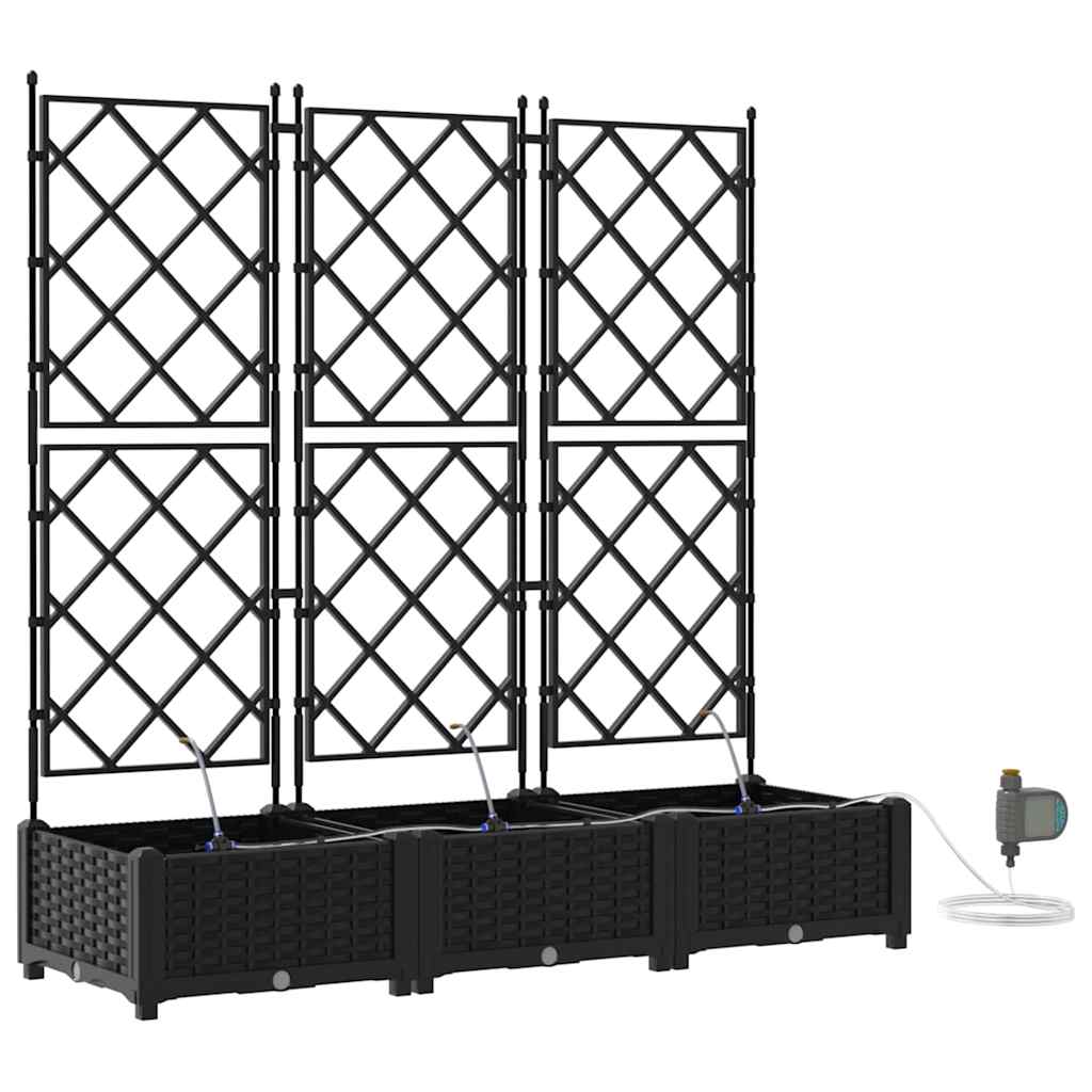 Vasi da giardino Nero 120 x 40 x 126 cm Acciaio