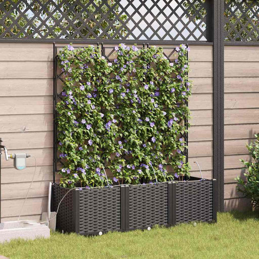 Vasi da giardino Nero 120 x 40 x 142 cm Acciaio
