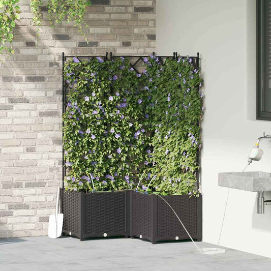 Vasi da giardino Nero 80 x 80 x 142 cm Acciaio