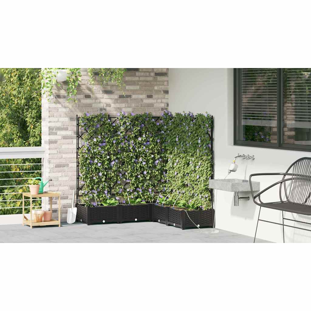 Vasi da giardino Nero 120 x 120 x 126 cm Acciaio