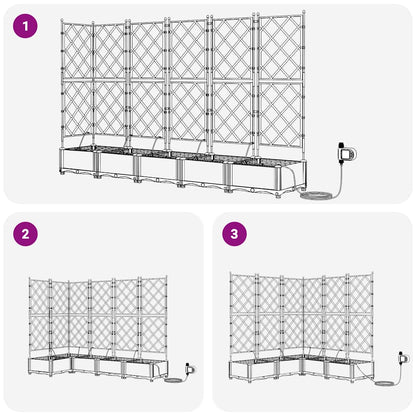 Vasi da giardino Nero 120 x 120 x 126 cm Acciaio