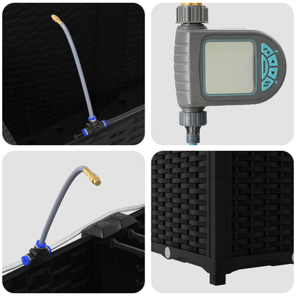 Vaso da giardino 4 pcs Nero 160 x 40 x 53 cm Acciaio