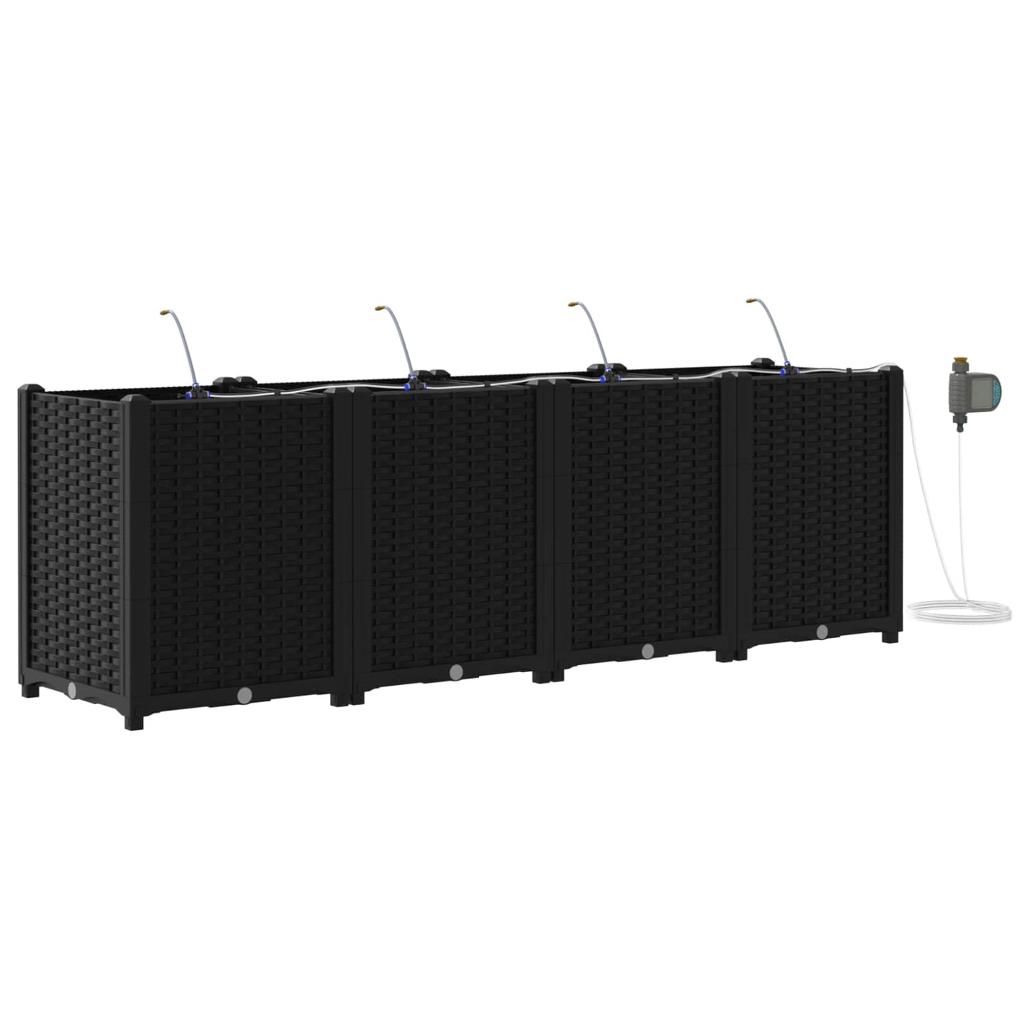 Vaso da giardino 4 pcs Nero 160 x 40 x 53 cm Acciaio