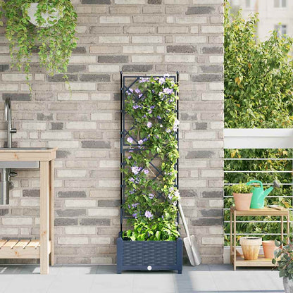 Vaso da Giardino con Trellis Grigio 40 x 40 x 125.5 cm PP